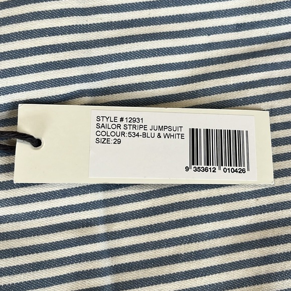 ROLLAS Sailor Striped Jumpsuit in Blue and White Cotton NWT - Picture 13 of 14
